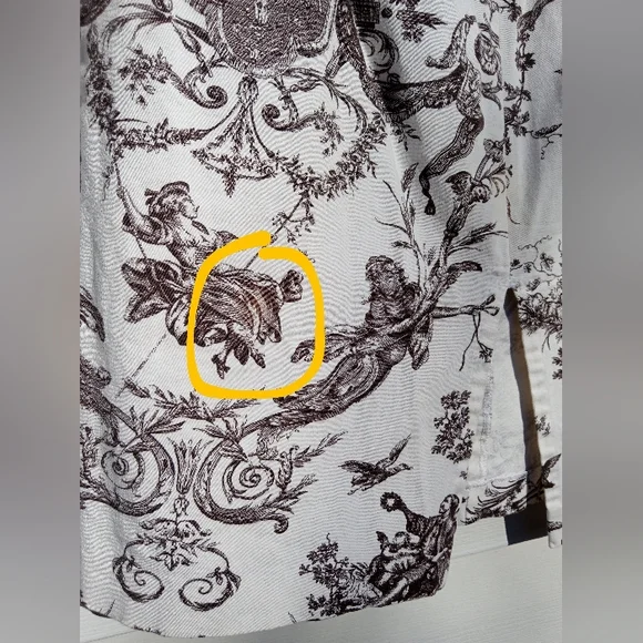 🦊Brown and White Rococo themed Animal Pencil Skirt With Pockets! - Picture 3 of 6